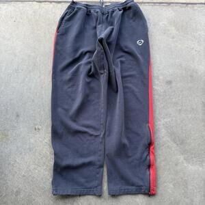 VTG Y2K Nike baggy sweatpants black red stripe size XL